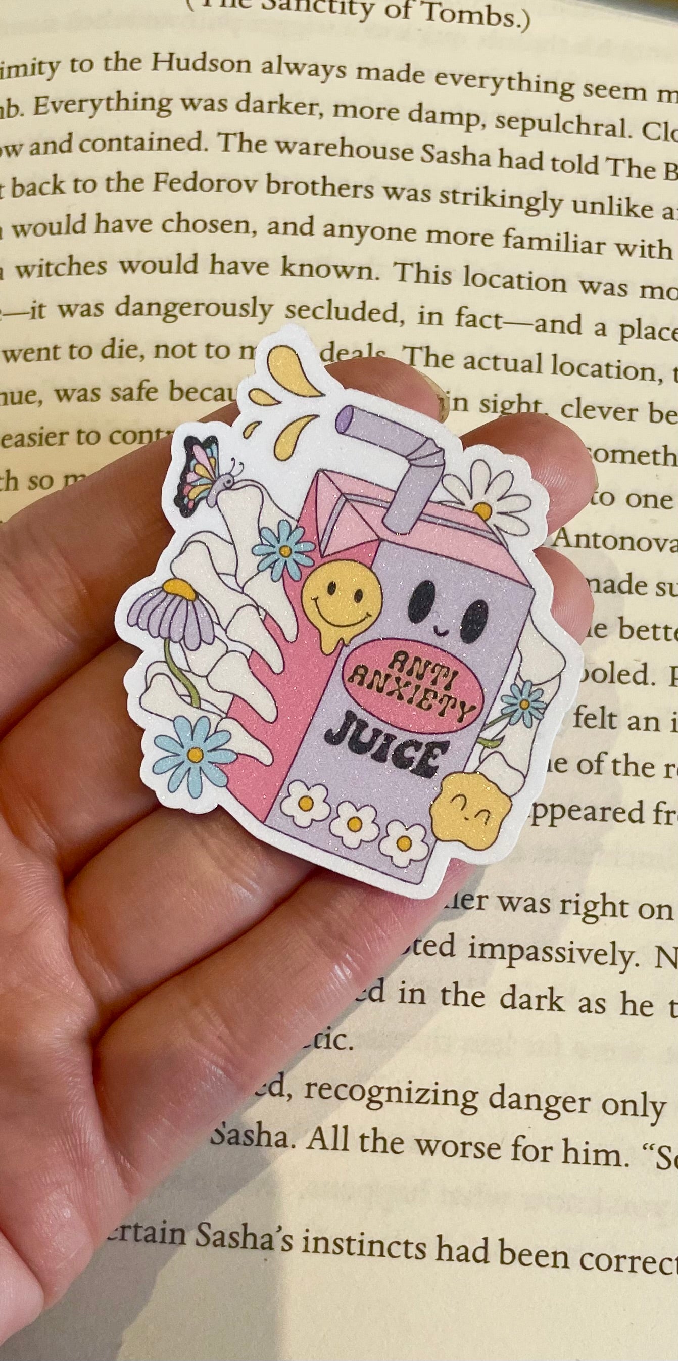 Anti Anxiety Juice Glitter Sticker