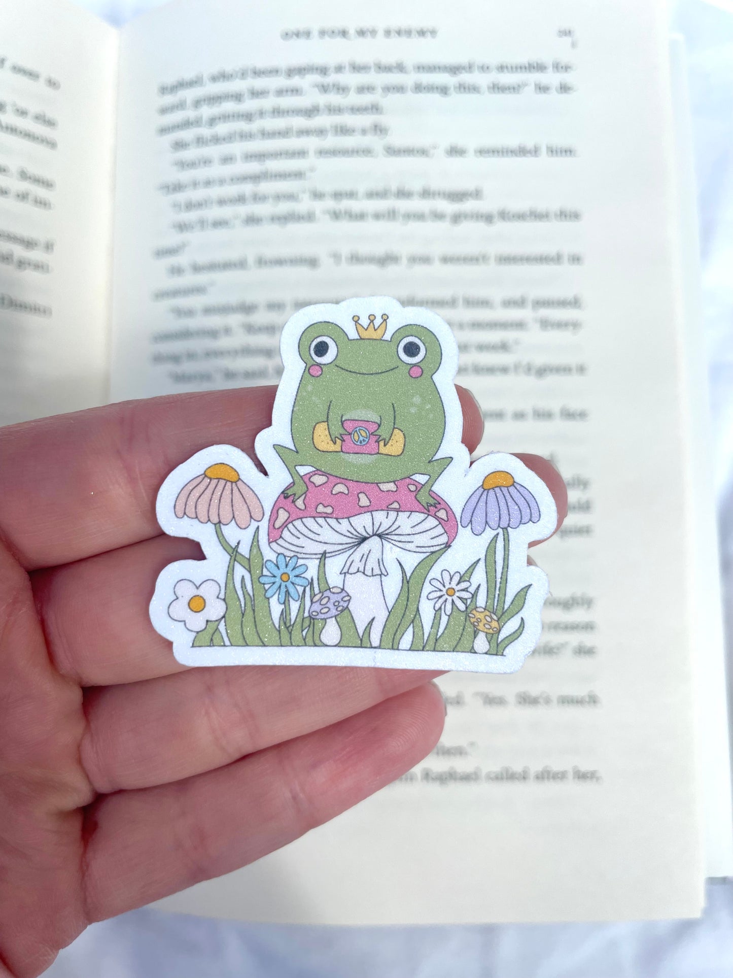 Mushroom Frog Glitter Sticker