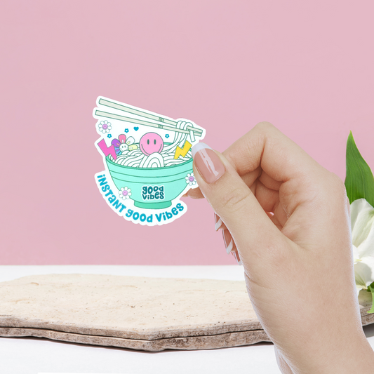 Instant Good Vibes Ramen Matte Sticker