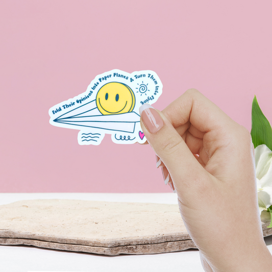 Fold Their Opinions Into Paper Planes Sticker