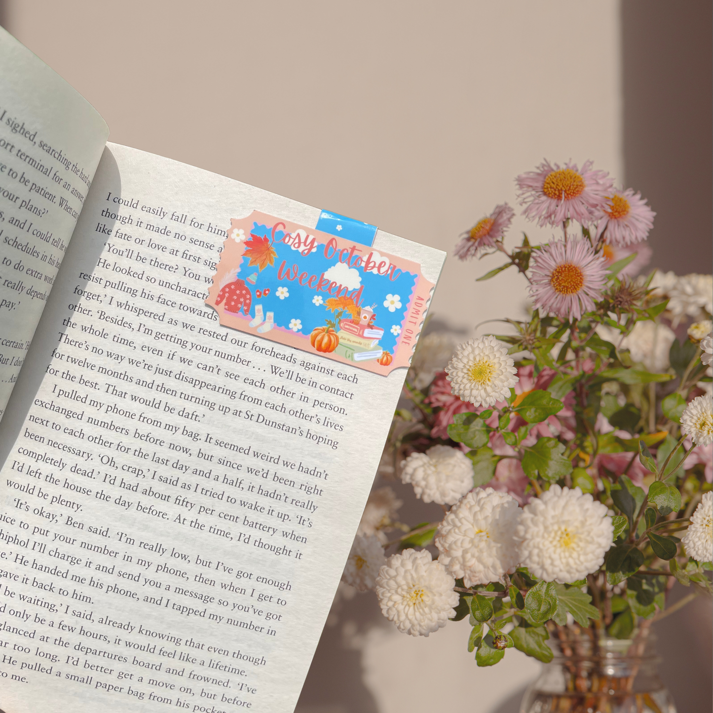 Cosy October Weekend Magnetic Bookmark