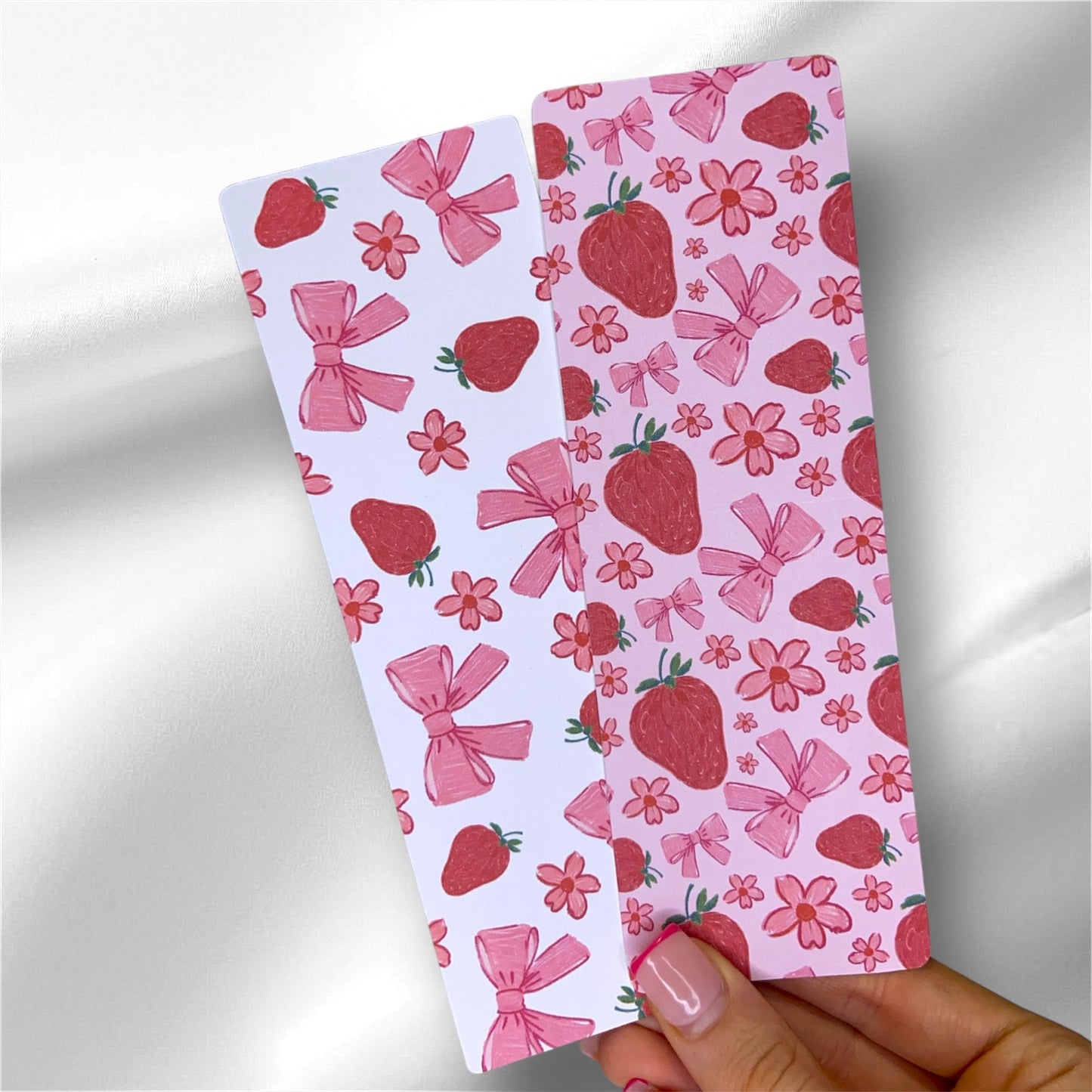 Strawberries and Bows Pink Bookmark