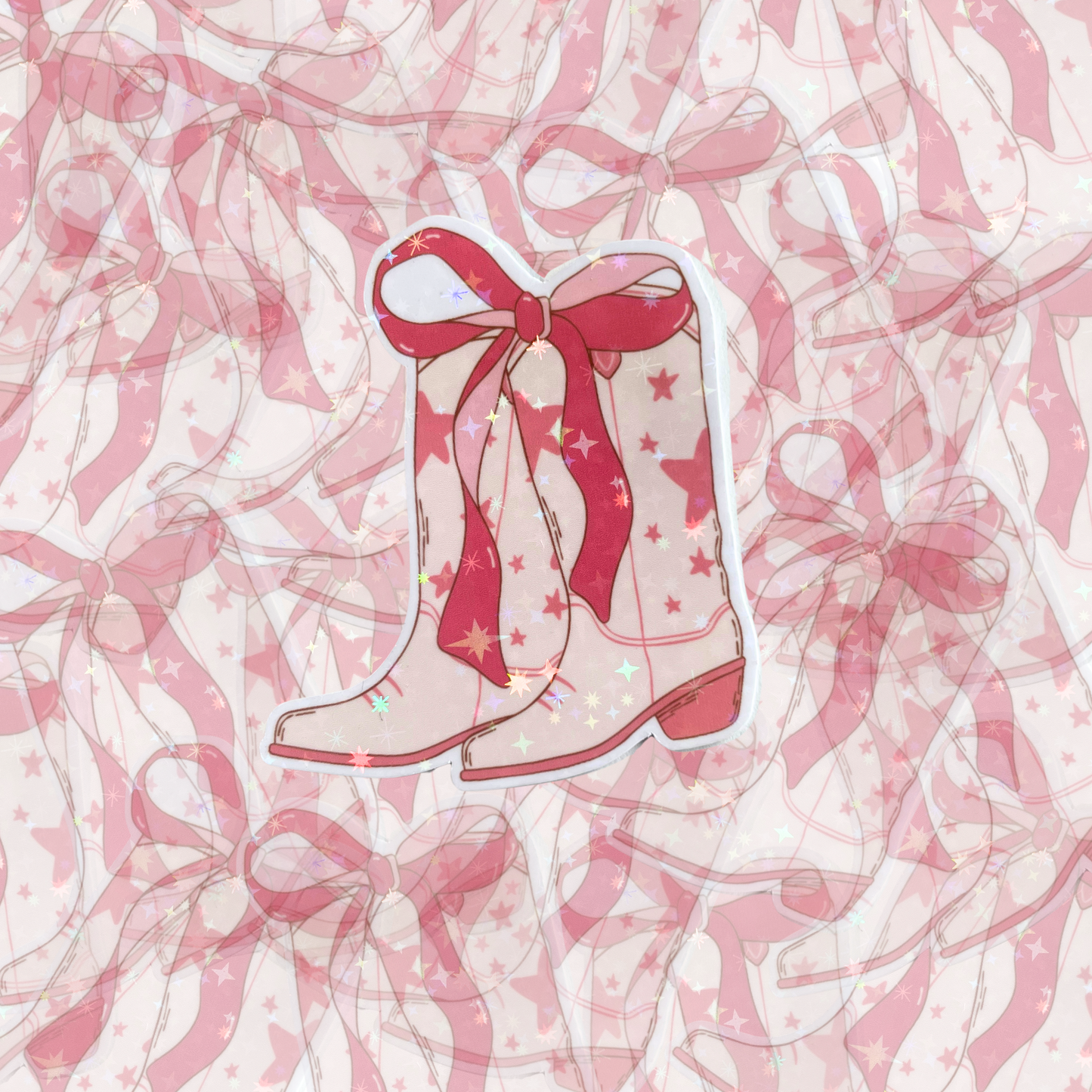 Cowgirl Boots Holographic Sticker