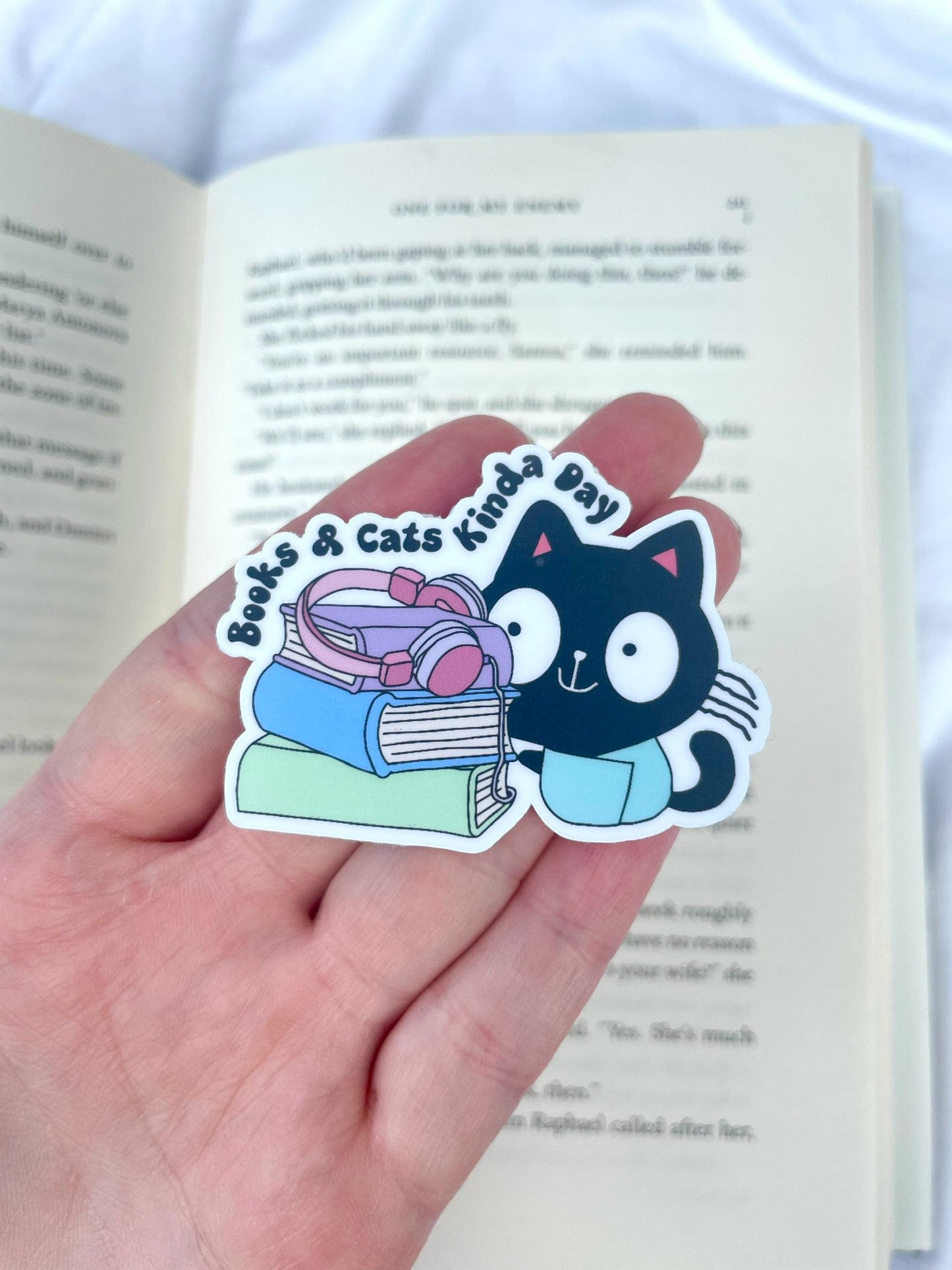 Books and Cats Kinda Day Sticker