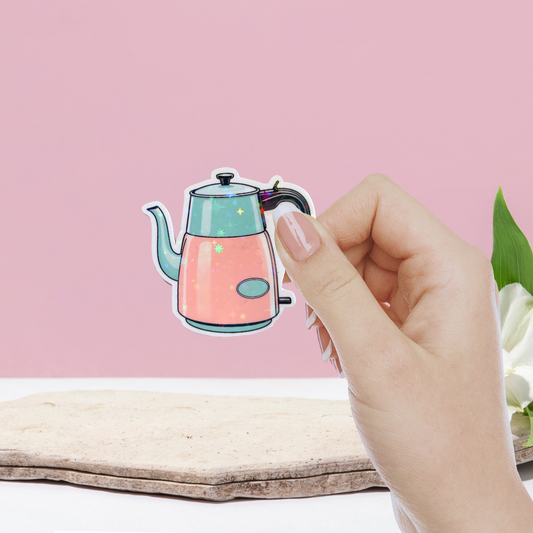 Retro Kettle Holographic Sticker