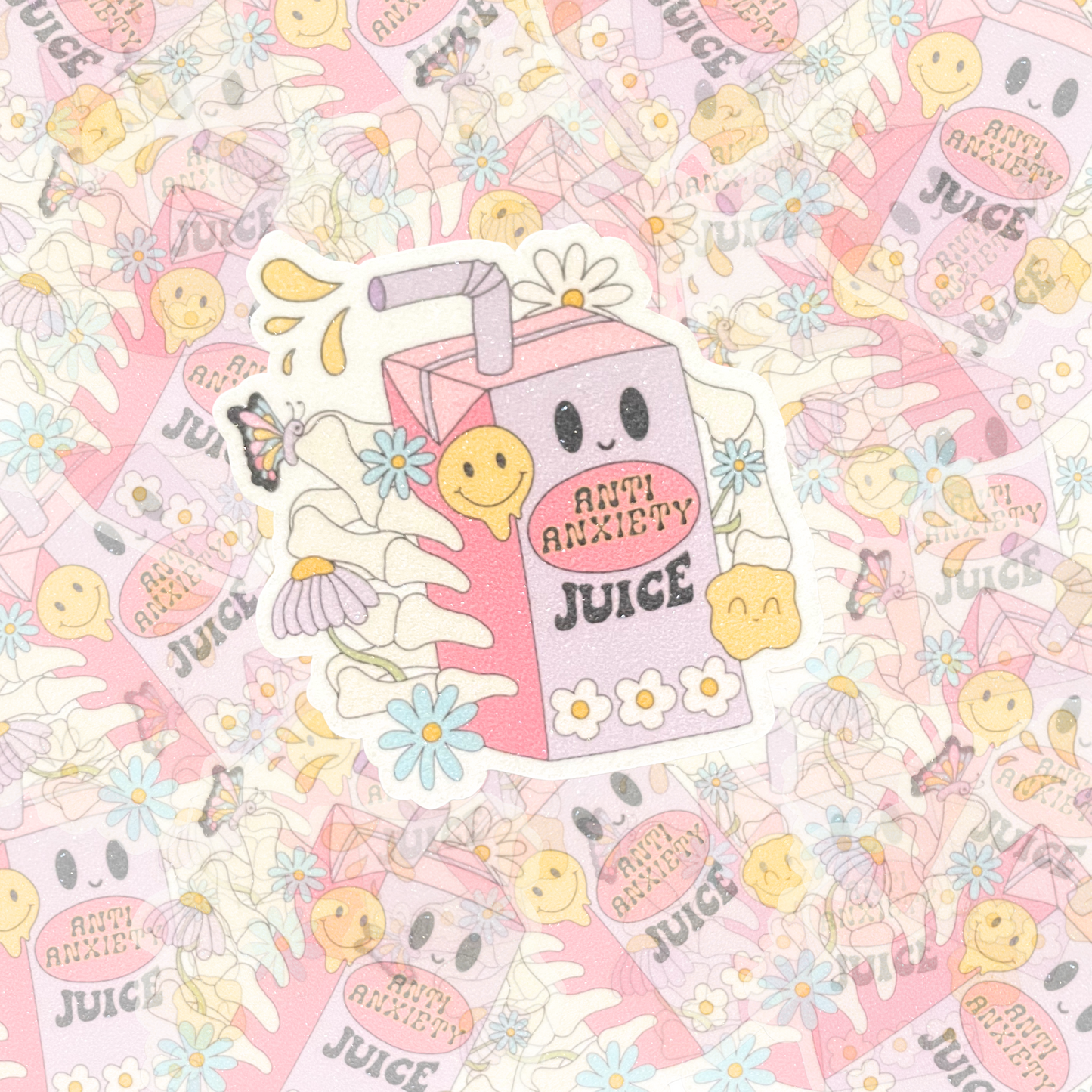 Anti Anxiety Juice Glitter Sticker