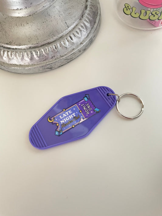 Late Night Readers Club Motel Keychain