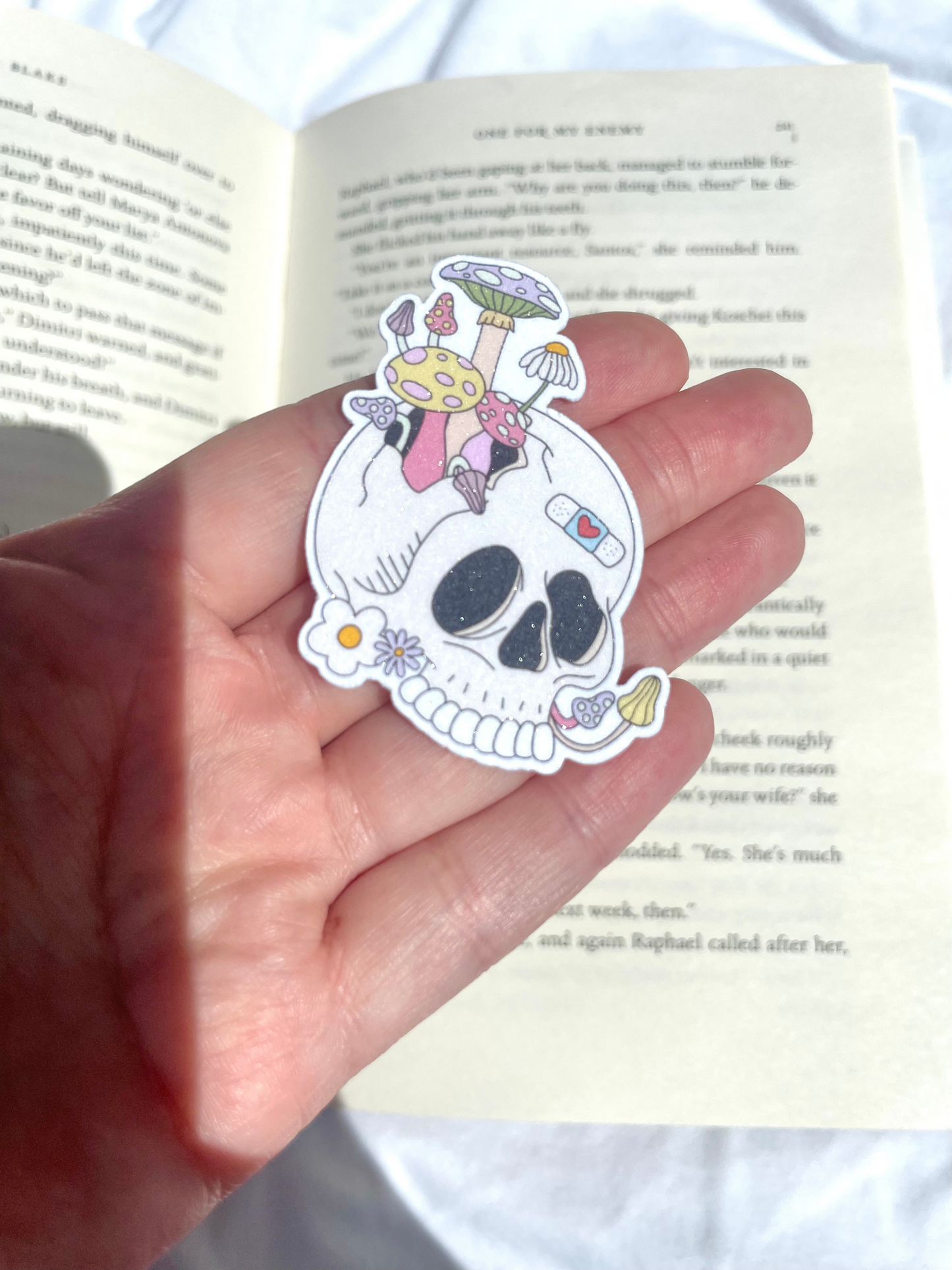 Mushroom Skull Glitter Sticker