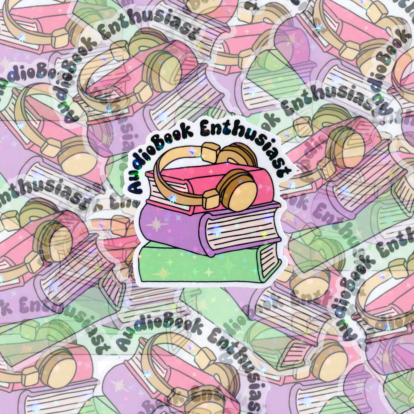 Audiobook Enthusiast Holographic Sticker