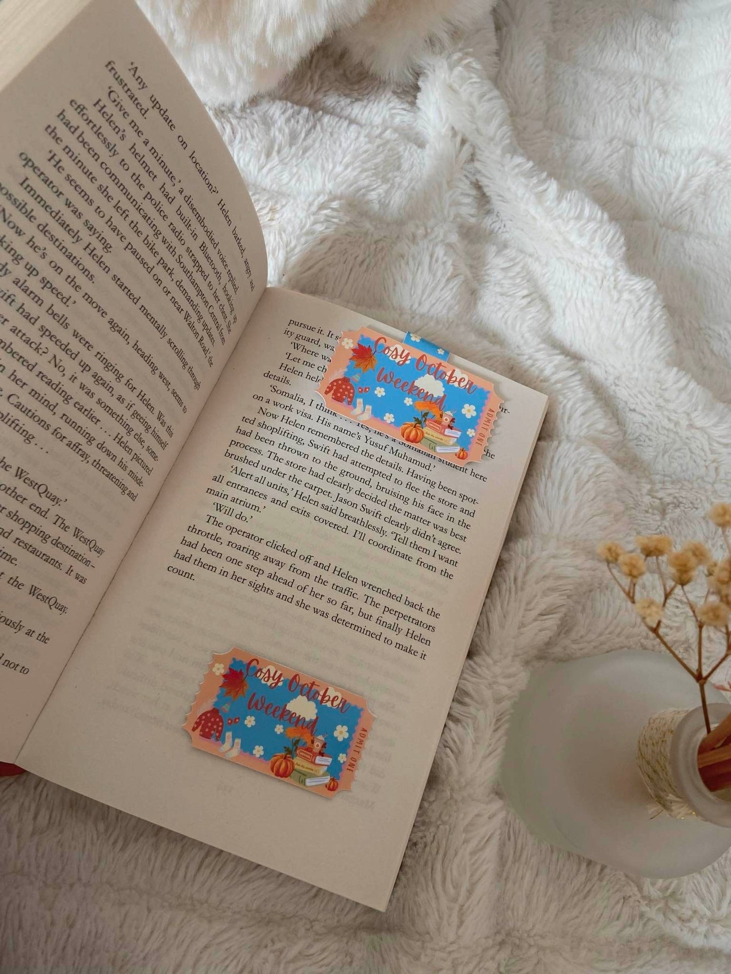 Cosy October Weekend Magnetic Bookmark